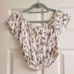 Floral off the shoulder crop top